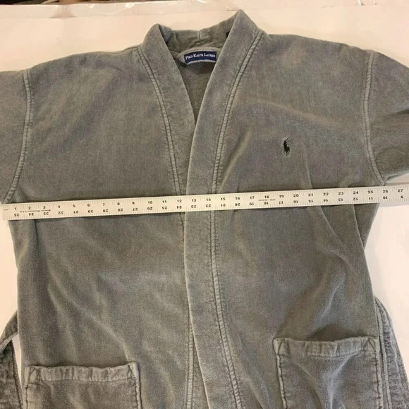 Polo Ralph Lauren Men's Terry Cloth 100% Mid Length Front Tie Robe Size‎ S/M - Picture 9 of 11